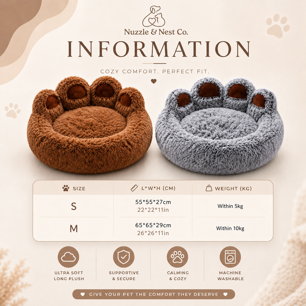 Cosy Paw Plush Bed