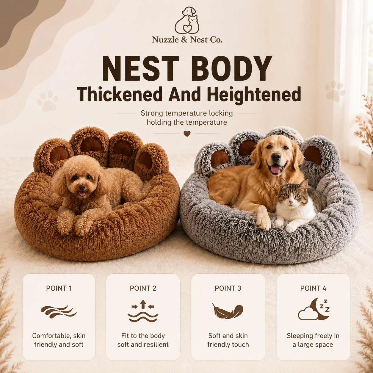 Cosy Paw Plush Bed